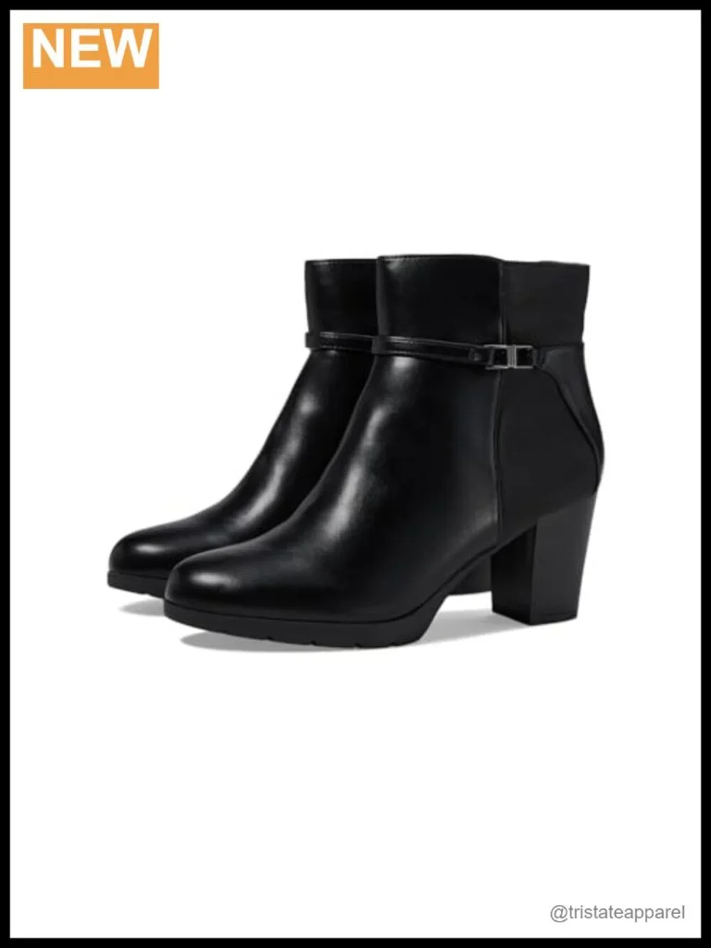 Anne Klein Romi Faux Leather Ankle Bootie with Block Heel